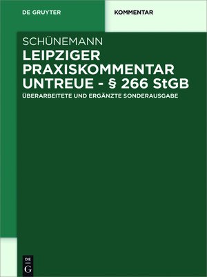 cover image of Leipziger Praxiskommentar Untreue--§ 266 StGB
